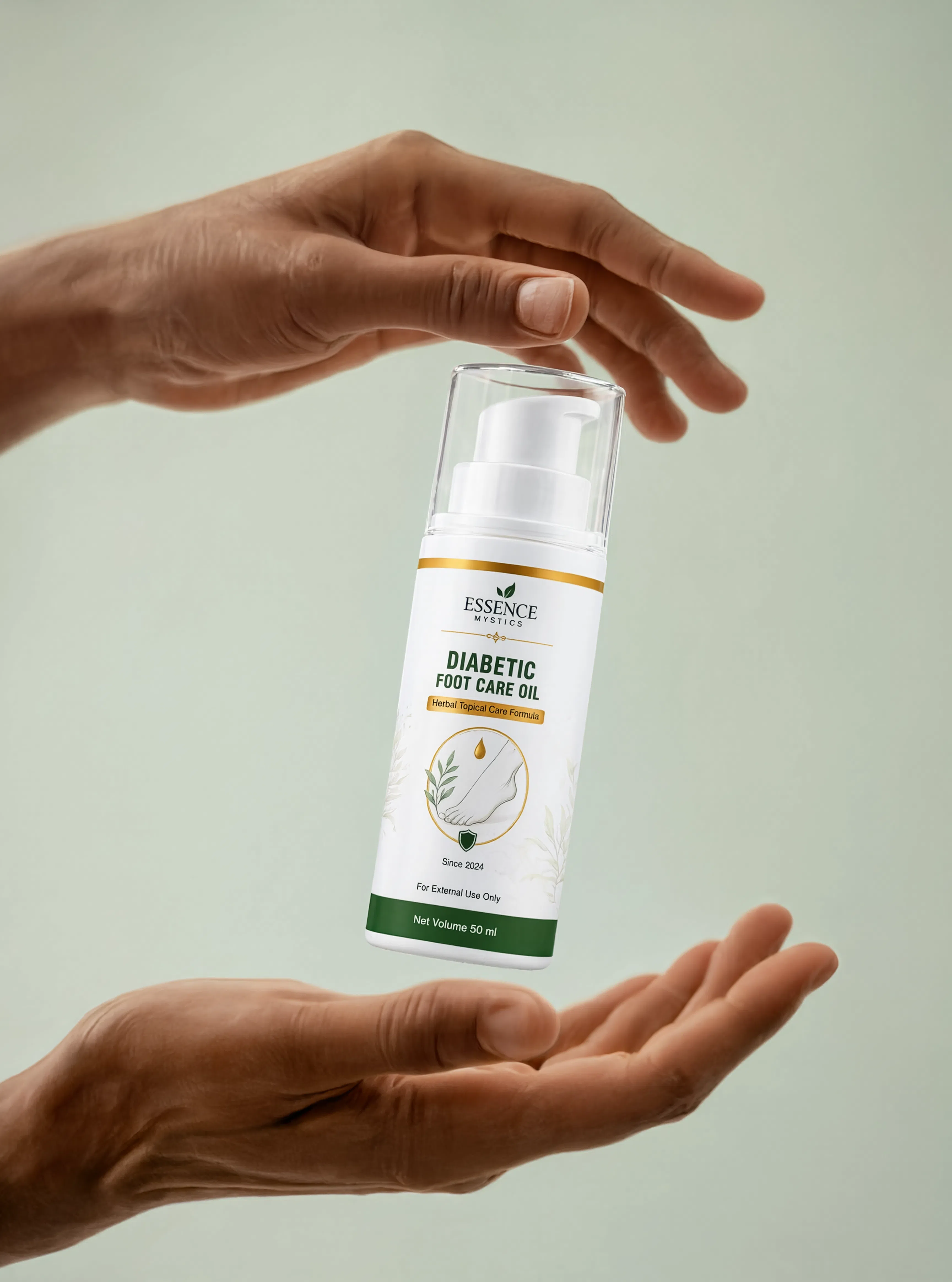 Essence Mystics Diabetic Foot Care Oil – Herbal Topical Care Formula – 50ml